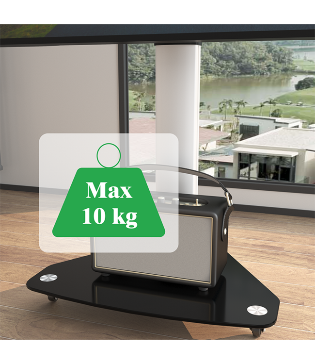 XTRARM Proton 100 mobiler TV Ständer Schwarz / Silber