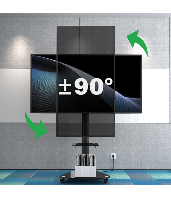 XTRARM Proton 300 mobiler TV Ständer Schwarz