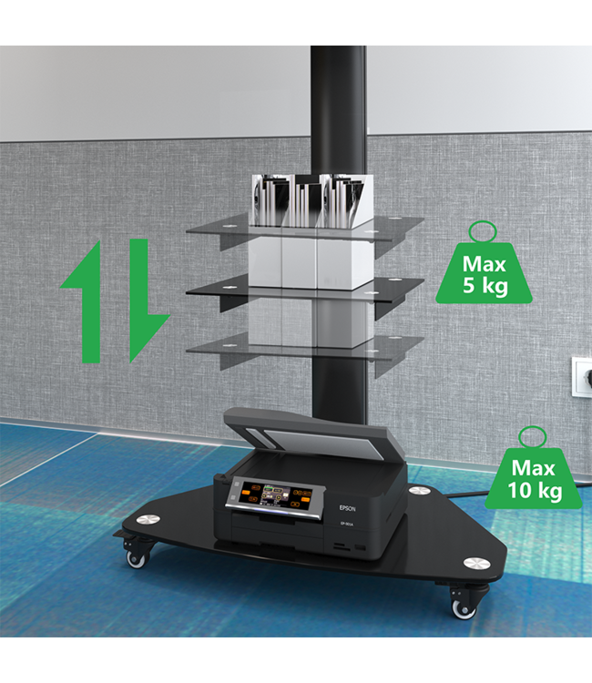 XTRARM Proton 300 mobiler TV Ständer Schwarz