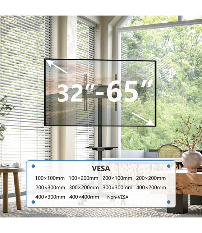 DQ WALL-SUPPORT Nyna Mobiler TV Ständer Schwarz