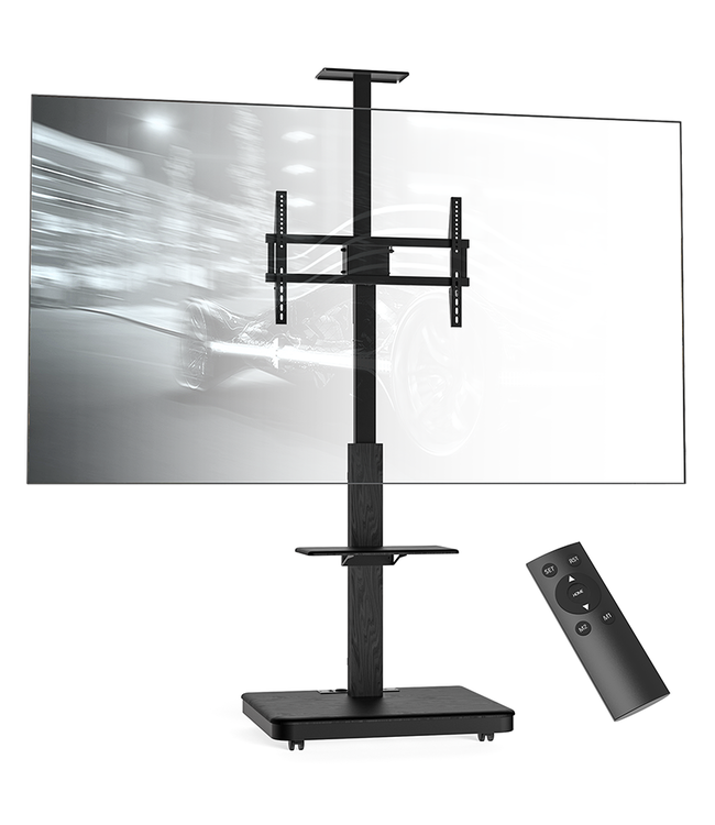 XTRARM Elite Elektrisch Mobiler TV Ständer Schwarz