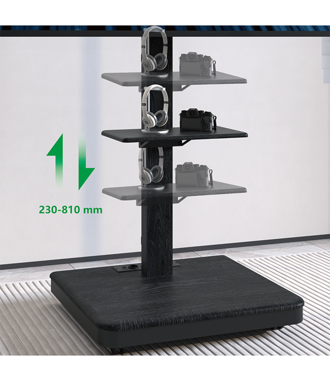 XTRARM Elite Elektrisch Mobiler TV Ständer Schwarz