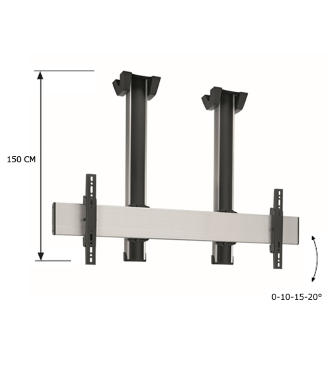 Vogel's Professional SET CD 1584 Noir/Argent 150 cm - Support TV plafond