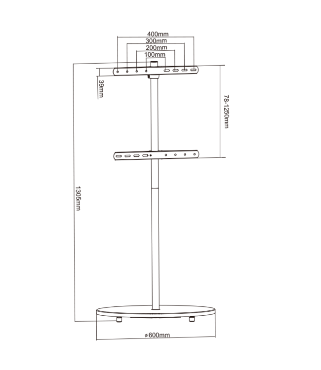 XTRARM Arius bois Erable - Support pied TV