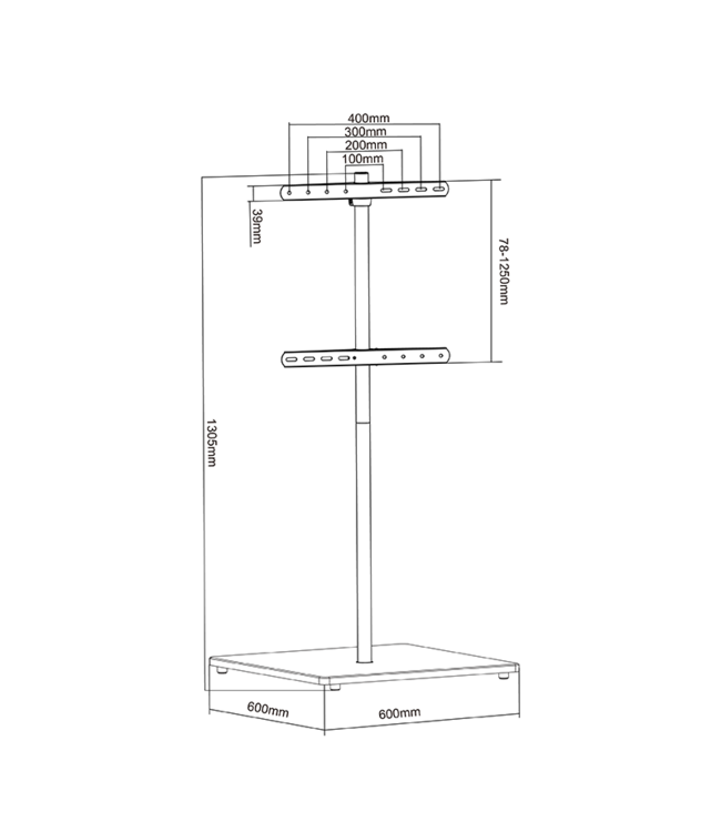XTRARM Atria - support TV pied Noir