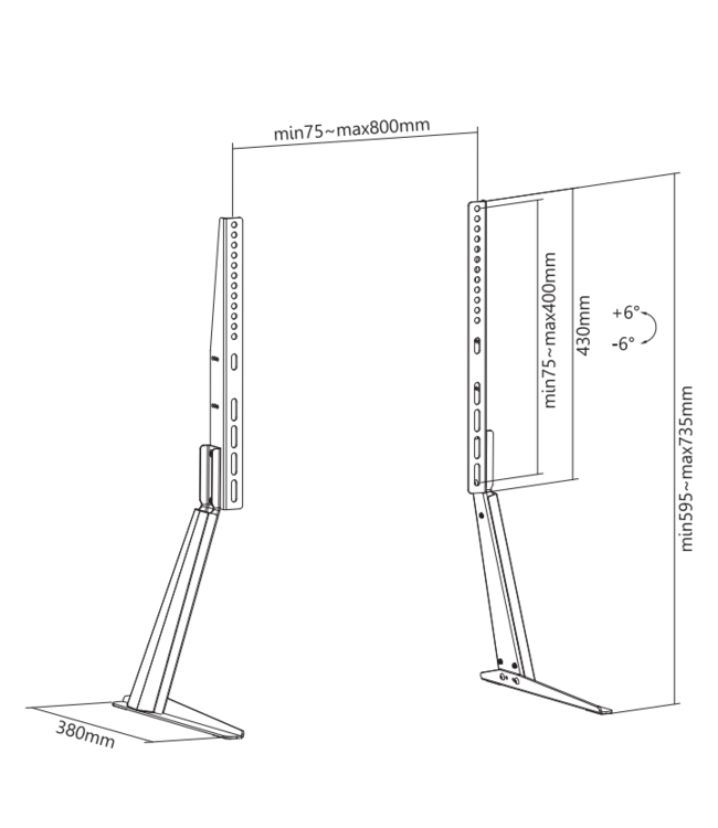 DQ Wall-Support Atalo support TV  - noir
