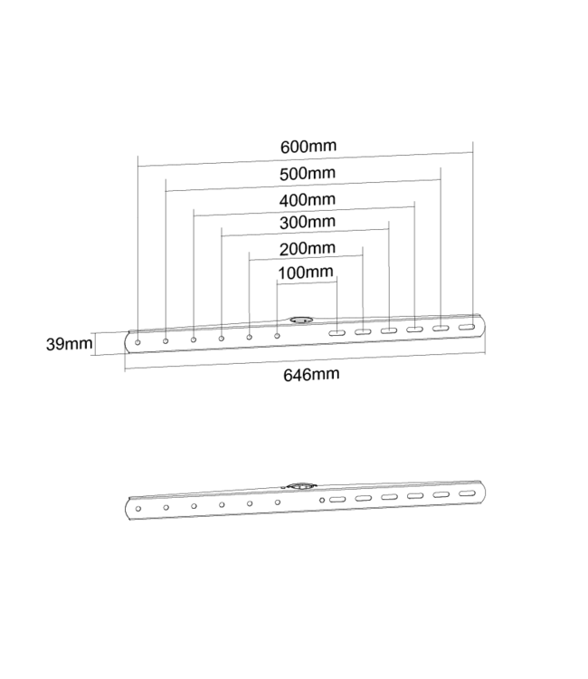 XTRARM Extension set VESA 600x400  séries FS Noir
