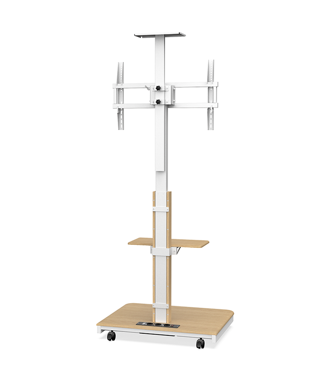 XTRARM Elite blanc/hêtre - Pied de sol électrique sur roulettes