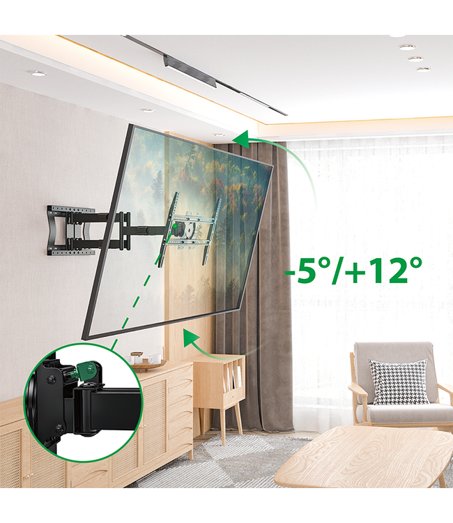 XTRARM Cratos 80 cm double Rotate VESA 600 Noir - Support tv mural