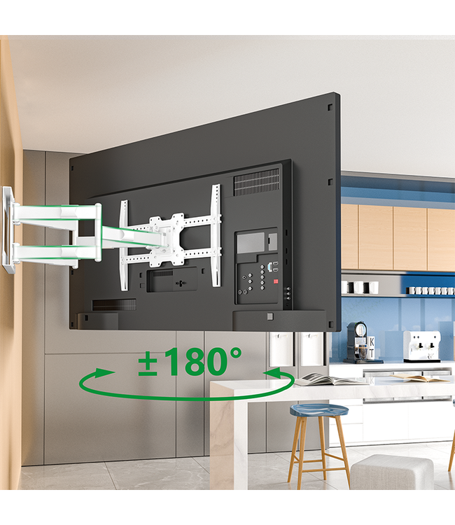 XTRARM Cratos 80 cm double Rotate VESA 600 Blanc - Support tv mural