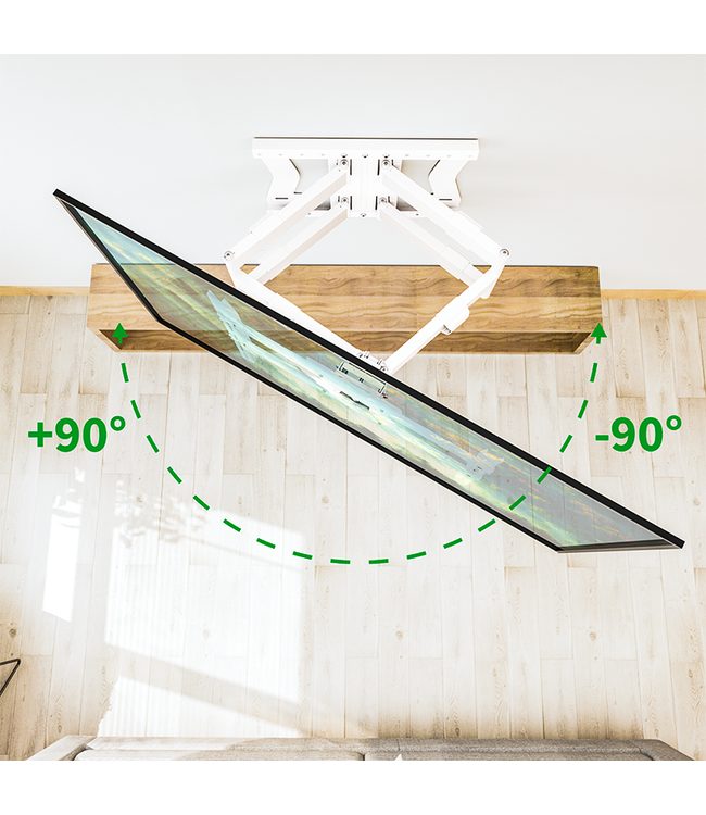 XTRARM Cratos 80 cm double Rotate VESA 600 Blanc - Support tv mural