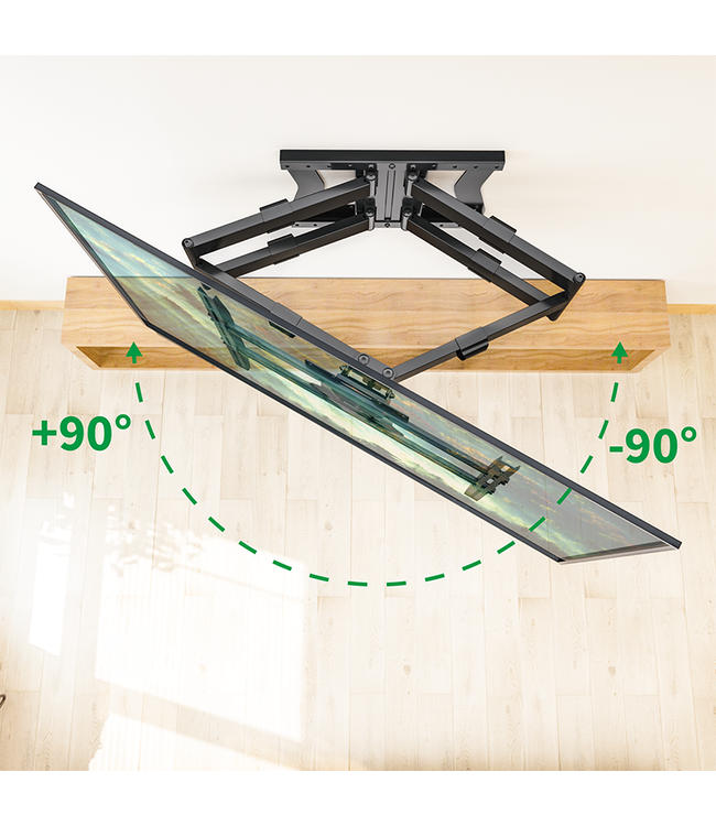 XTRARM XTR-LA2060  Cratos double 100 cm Rotate 600 Noir - Support tv mural