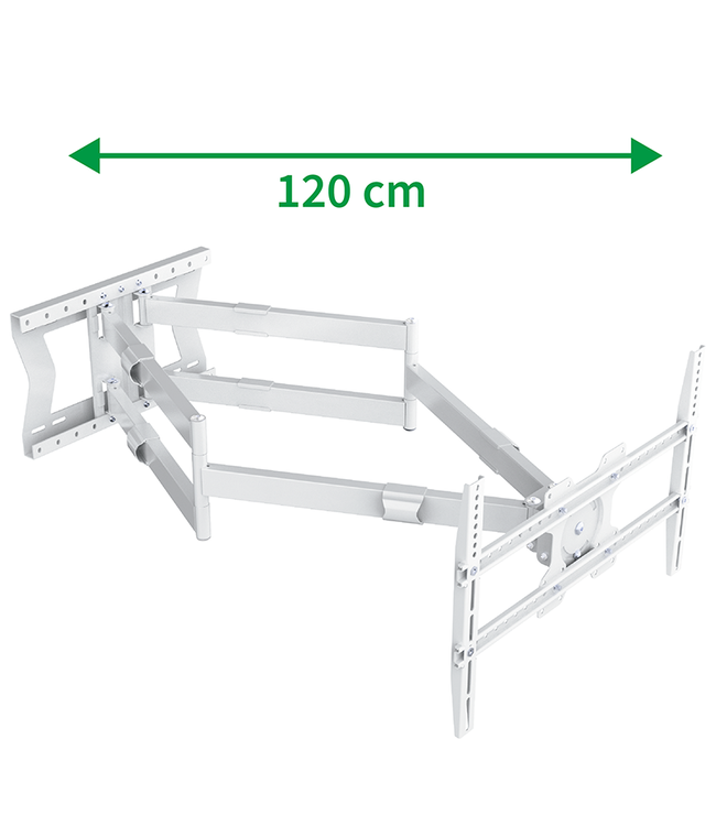 XTRARM Cratos 120 cm double Rotate VESA 600 Blanc - Support tv mural
