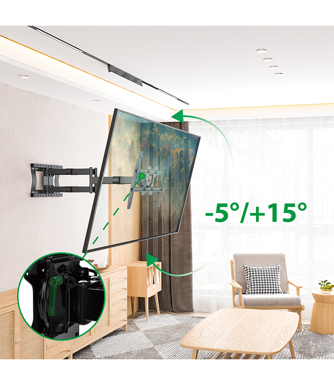 XTRARM XTR-LA2060  Cratos double 100 cm Rotate 600 Noir - Support tv mural