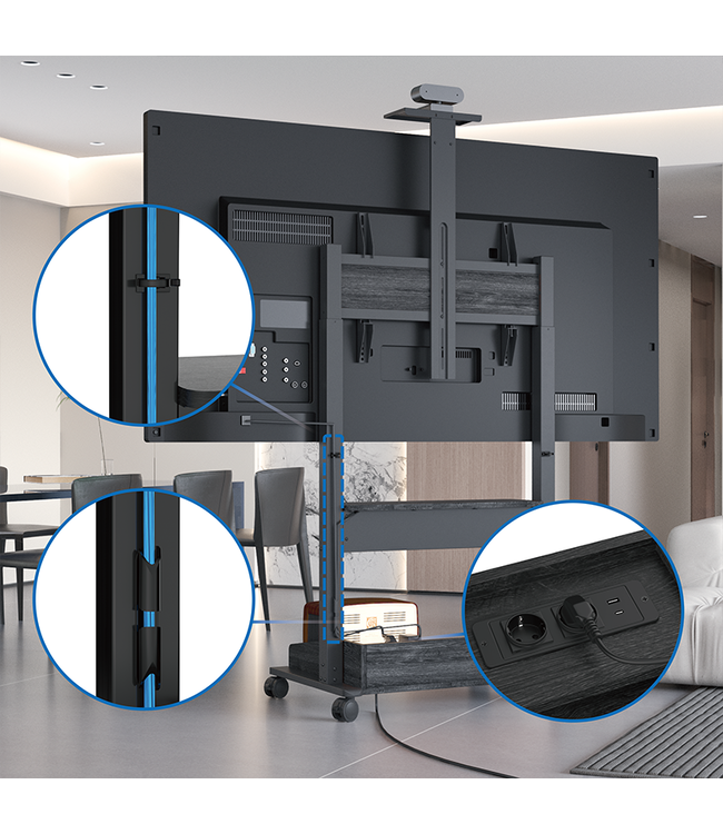 DQ Wall-Support Soporte de TV Zelos ajustable eléctricamente negro