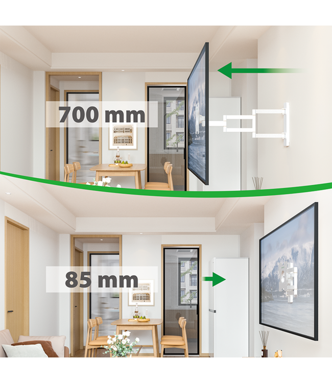 XTRARM Axis XL 70 cm Blanc Support rotatif, orientable et inclinable