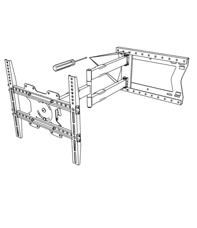 XTRARM Tantal 80 cm Flex 400 Noir - Support TV mural