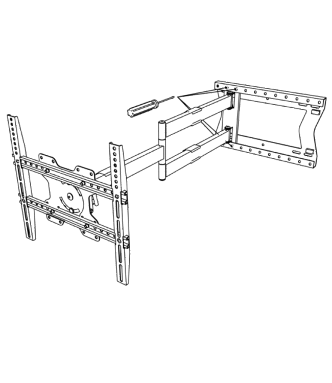 XTRARM Crius 100 cm Rotatif 600 Noir - Support tv mural