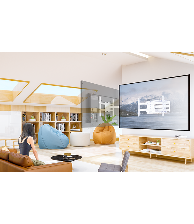 XTRARM Crius 100 cm Inclinable, orientable et rotatif 600 Blanc - Support tv mural