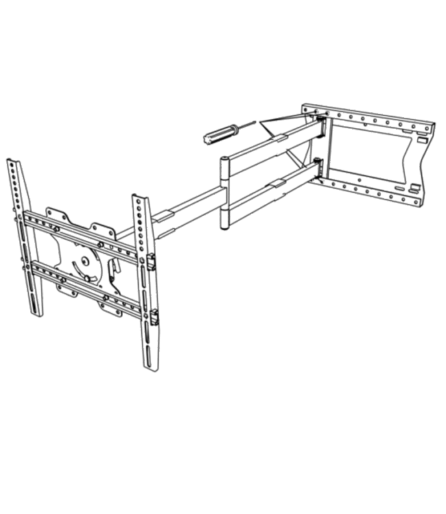 XTRARM Ferrom 120 cm Rotate VESA 400 Blanc - Support tv mural