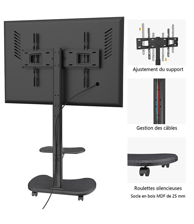 XTRARM Support TV Stellar noir/noir