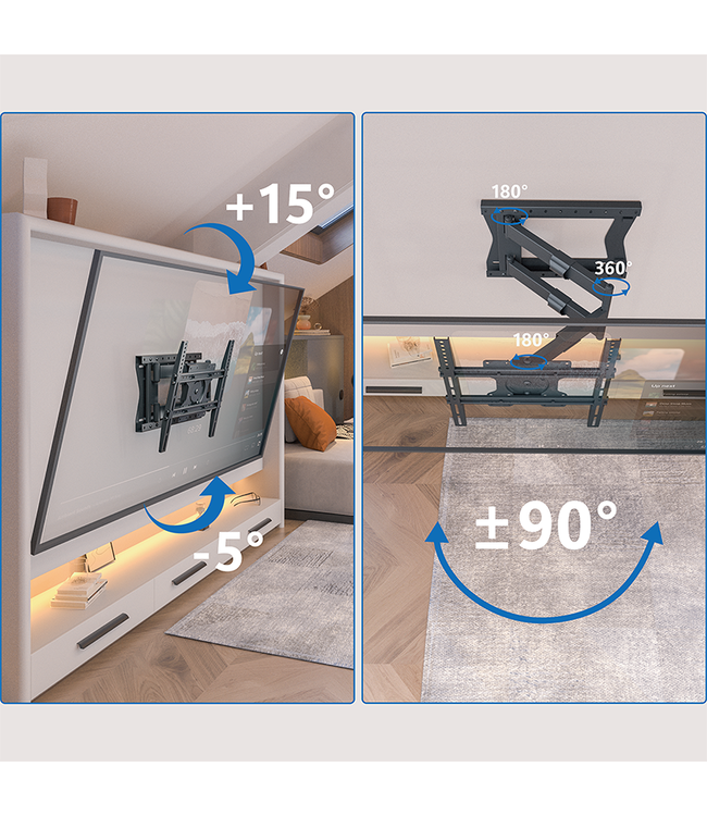 DQ Wall-Support Hercules 2.0  80 cm Flex 400 Noir - Support TV mural