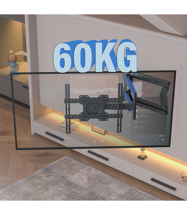 DQ Wall-Support Hercules 2.0  80 cm Flex 400 Noir - Support TV mural