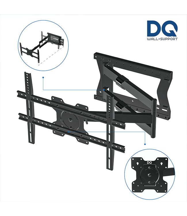 DQ Wall-Support Hercules 2.0 100 cm Flex 600 Noir - Support Mural TV