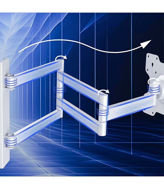 DQ Wall-Support Rotate XL Blanc Cassé 108,5 cm  - Support Mural TV