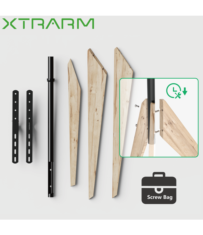 XTRARM Argo Tripod - Support pied TV chêne gris