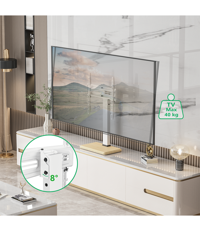 XTRARM Support de table TV XTR-TS1025 blanc chêne