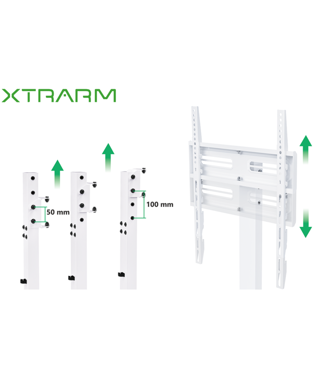 XTRARM Support de table TV XTR-TS1025 blanc chêne