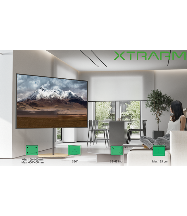 XTRARM Arius Acier/bois clair  - Support TV pied