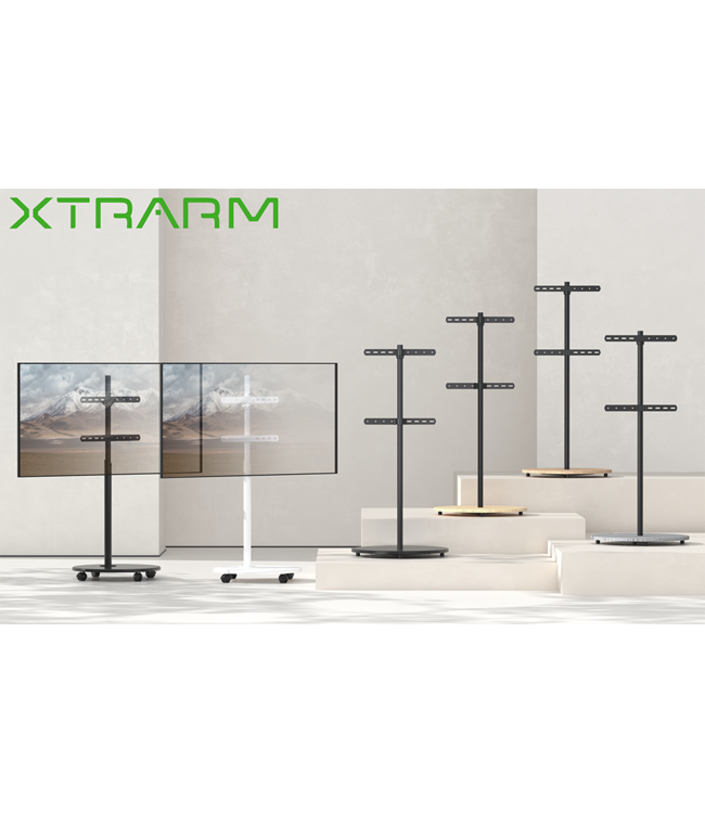 XTRARM Arius  Acier/bois gris pied TV - Support pied TV