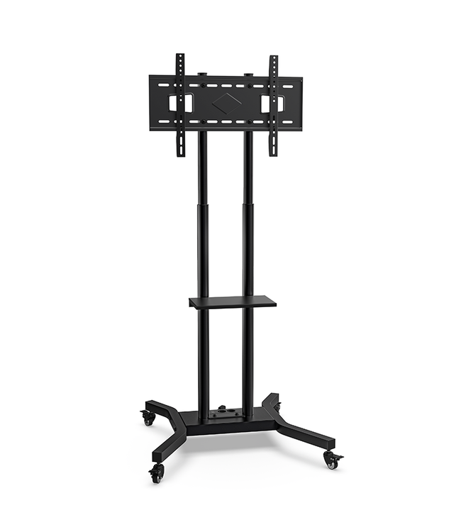 DQ Wall-Support Support TV Cato noir avec prises électriques et ports USB