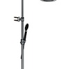 HotBath Cobber M438 regendoucheset met omstel en 150cm doucheslang met 20cm ronde hoofddouche staafhanddouche Mat Zwart