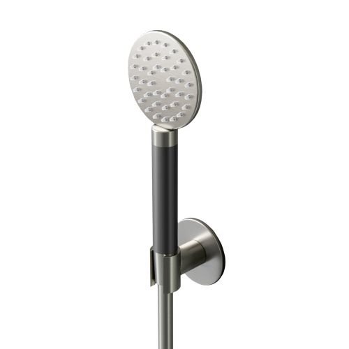 HotBath HotBath Cobber M444 ronde handdouche met wandsteun en doucheslang 150cm messing Geborsteld