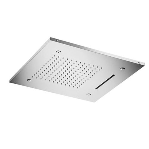 HotBath HotBath Mate inbouwhoofddouche vierkant 50x50cm met cascade en spray inclusief LED verlichting nikkel Geborsteld