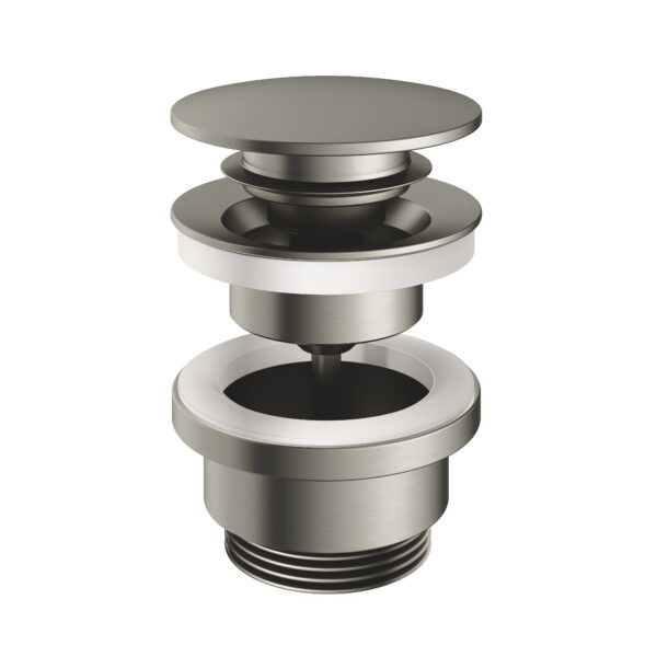 Round. Click Plug Hotbath Pal clickplug met schroef rond nikkel Geborsteld P710GN ...