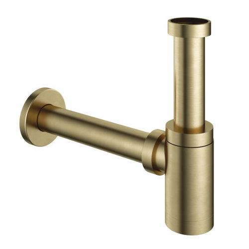 HotBath Pal fonteinsifon rond messing Geborsteld HotBath HotBath Pal fonteinsifon rond messing Geborsteld