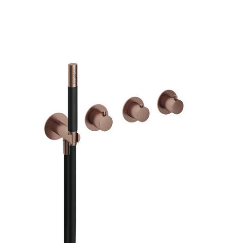 HotBath Cobber Afbouwdeel Bad/Douche Thermostaat 2 stopkranen zonder uitloop CB7071 Geborsteld Koper PVD HotBath HotBath Cobber Afbouwdeel Bad/Douche Thermostaat 2 stopkranen zonder uitloop CB7071 Geborsteld Koper PVD