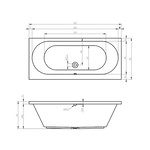 Riho Riho Carolina Easypool 3.1 whirlpool inbouwbad 180x80cm - pneumatisch