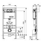 Tece Tece inbouwreservoir 1120mm universeel met isolatiemat