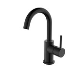 Regn Regn hoge wastafelmengkraan met gebogen uitloop en coldstart, gun metal black - 10003GM