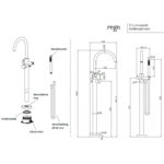 Regn vrijstaande badkraanmengkraan, Geborsteld nikkel - 10014BN Regn Regn vrijstaande badkraanmengkraan, Geborsteld nikkel - 10014BN