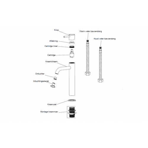 Regn wastafelkraan L met coldstart, Chroom - 10020CR Regn Regn wastafelkraan L met coldstart, Chroom - 10020CR