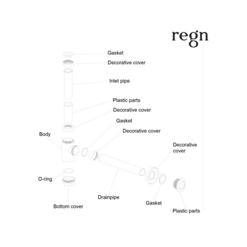 Regn Regn fonteinsifon, Geborsteld goud - 13002BB