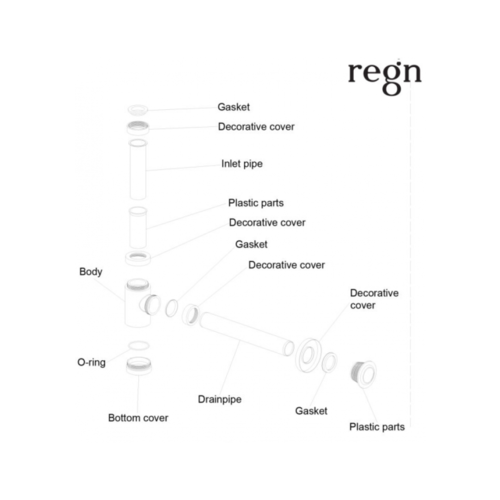 Regn Regn fonteinsifon, gun metal black - 13002GM