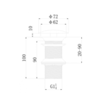 Regn vaste wastafelafvoerplug met lange schacht, Geborsteld nikkel - 13003BN Regn Regn vaste wastafelafvoerplug met lange schacht, Geborsteld nikkel - 13003BN