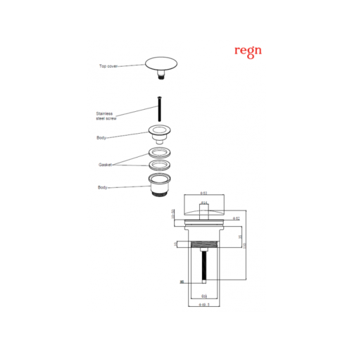 Regn Regn fonteinafvoerplug, Geborsteld koper - 13004RG